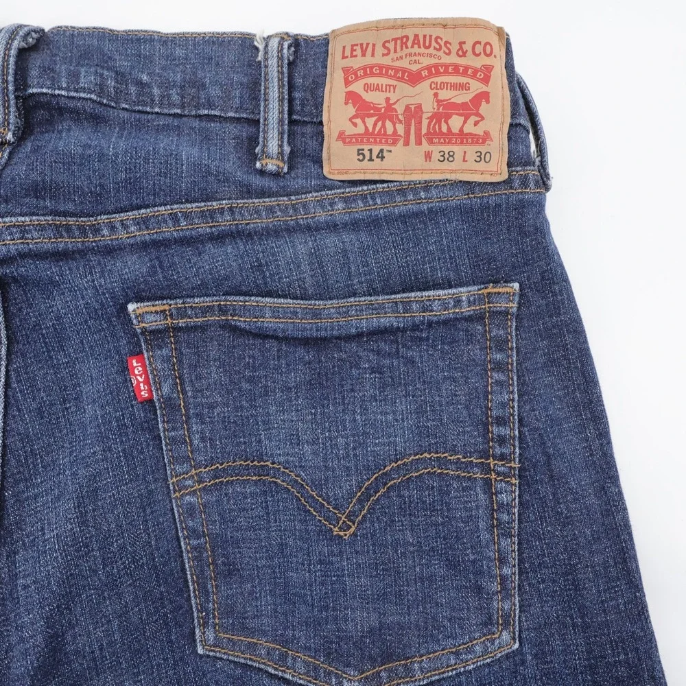 Levi's 514 Straight Fit Jeans Stretch Denim Men 38x30 (Inseam measure 29